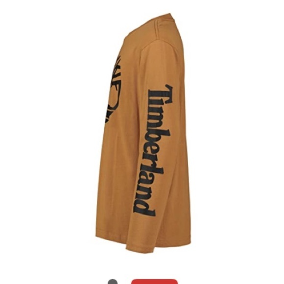 Timberland LG 14/16 Brown Long Sleeve Logo TShirt Cotton Casual Crew Neck shirt - Picture 13 of 16